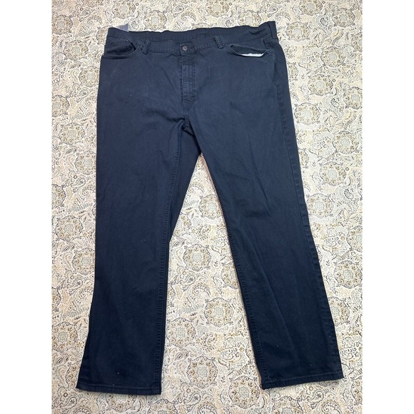 Levis 541 Mens Sz 48x34 Straight Leg Mid Rise Guys Denim Designer Black Jeans - Picture 1 of 11
